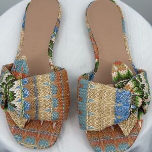 NWOT! Katy Perry Multi Color Sandals With Knotted Bow Size 9.5